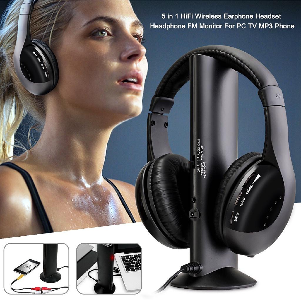 БЕСПРОВОДНЫЕ Многофункциональные Беспроводные Наушники Беспроводные НАУШНИКИ ДЛЯ ПК ТВ MP3 Наушники 5-в-1