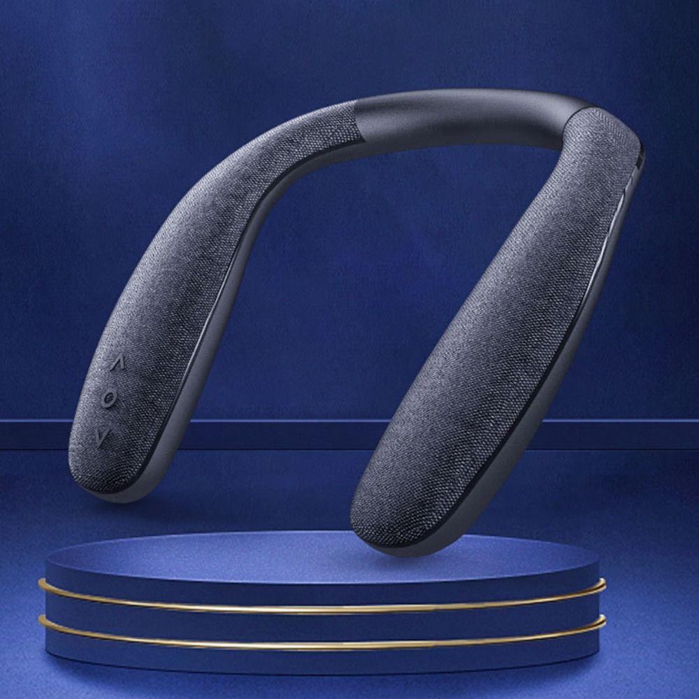 Беспроводные беспроводные носимые колонки ABS Neck Type Беспроводные Bluetooth-колонки для вечеринок, ТВ, игр чёрный