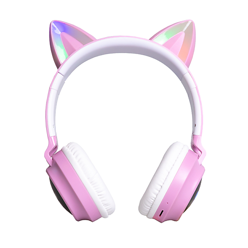 Наушники TELZEN Наушники беспроводные детские светящиеся кошачьи ушки