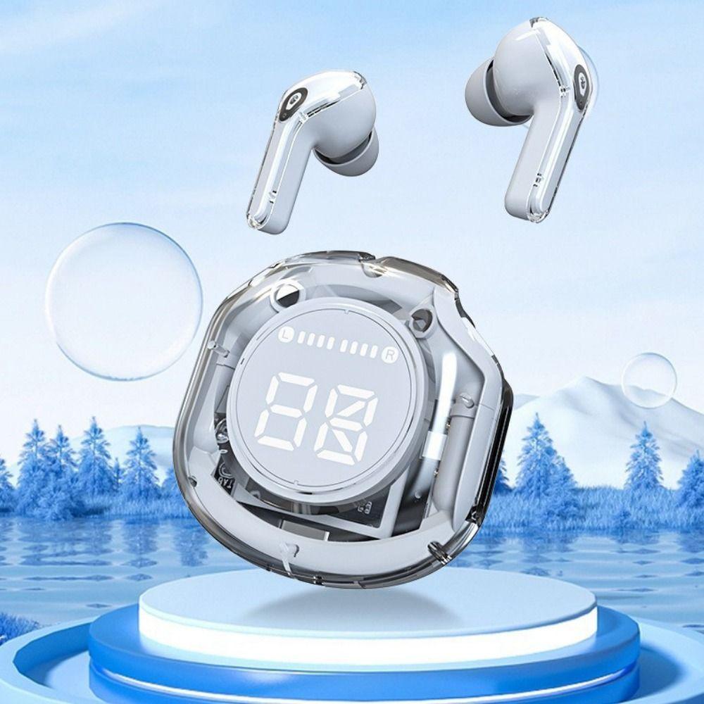 Прозрачные беспроводные наушники со светодиодным дисплеем, беспроводные наушники-вкладыши, беспроводные наушники Blue Tooth для спорта розовый